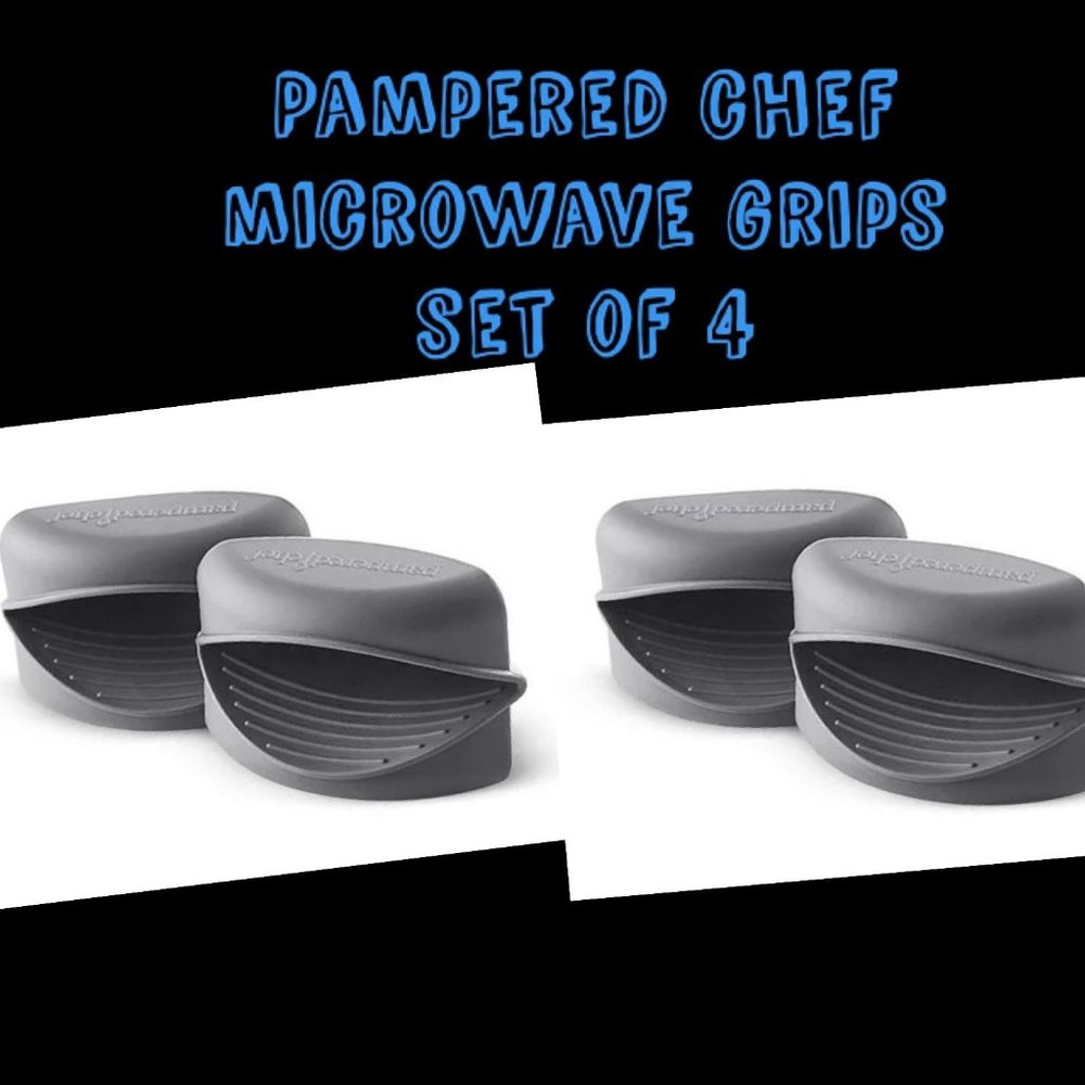 NIP Pampered Chef: Microwave Grip Set #100201 Set of 4 - Fast Ship!